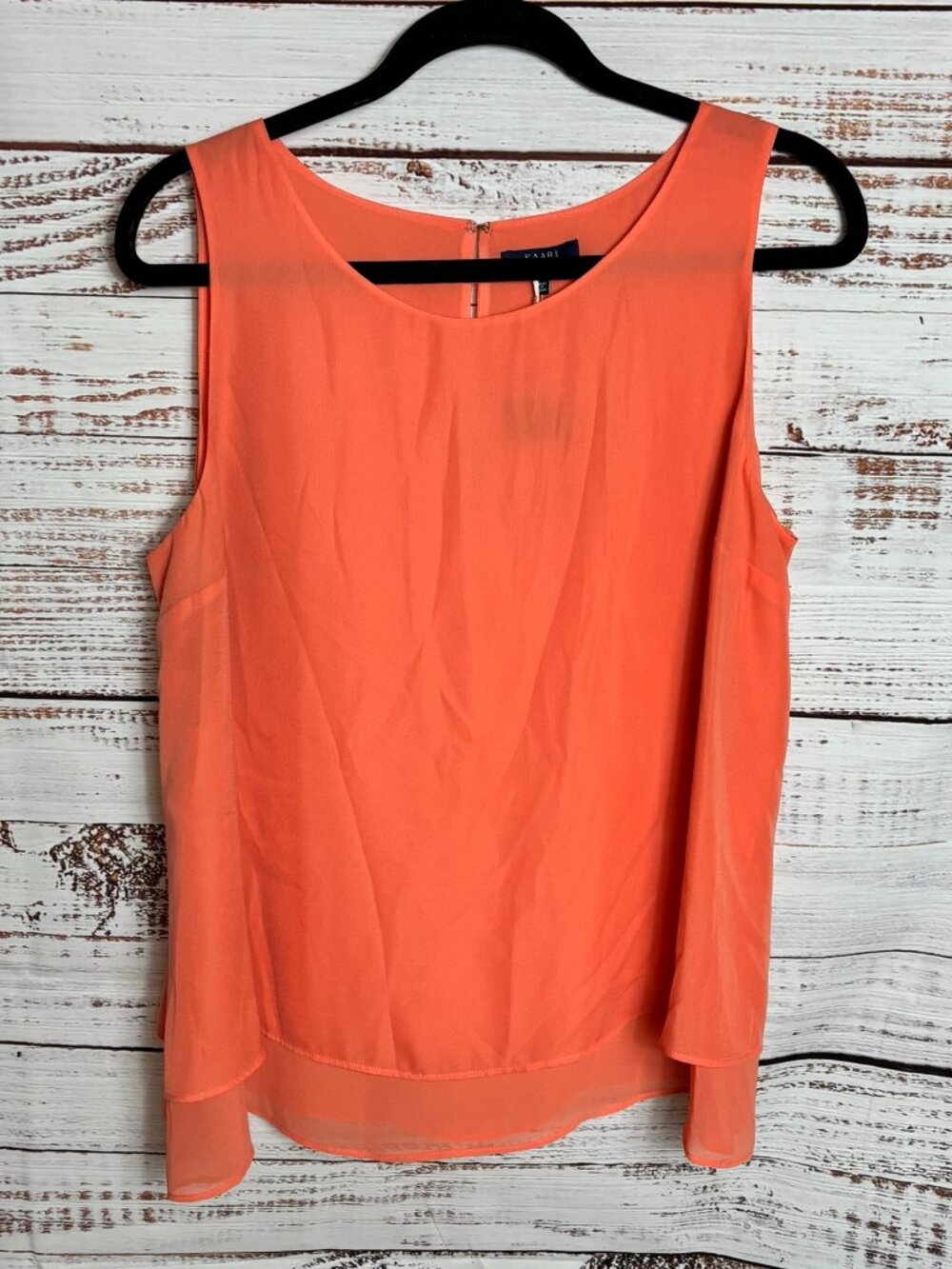 NWT Kaari Blue women's sleeveless blouse Coral size L